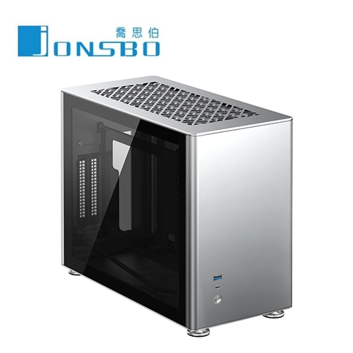 Jonsbo 喬思伯 A4 銀 ITX/全鋼化玻璃/鋁鎂合金機殼/1xU3/1x TYPE-C