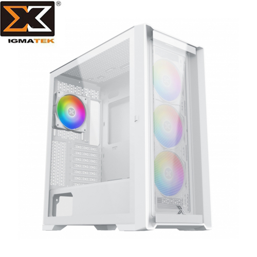 Xigmatek GXE-C1 WH ARGB 白 E-ATX/掀門式玻璃透側/CPU高18.5cm/支援VGA 41cm/支援水冷360