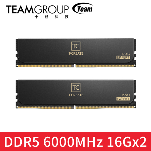 十銓 T-CREATE 引領者 EXPERT DDR5 6000 32GB(16Gx2) 黑 CL38