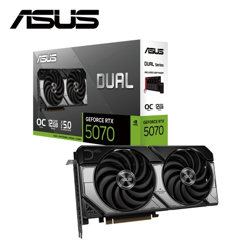 華碩 DUAL-RTX5070-O12G(2572MHz/1H3DP/三風扇/24.9cm)