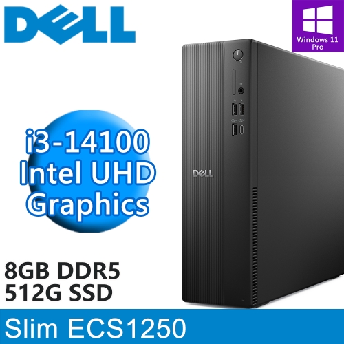 DELL Slim ECS1250-P1308BTW(i3-14100/8G DDR5/512G PCIE/W11P)