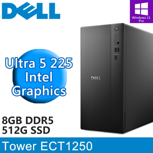 DELL Tower ECT1250-P3508BTW(Intel Ultra 5 225/8G DDR5/512G PCIE/W11P)
