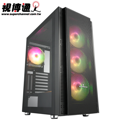 視博通 Superchannel SW300(黑) ARGBx4/TYPE-C/支援直立顯卡/E-ATX