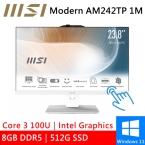 微星 Modern AM242TP 1M-1063TW 24型 白(Intel Core 3 100U/8G DDR5/512GB PCIE/W11/十點觸控)