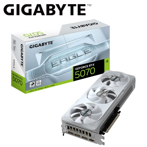 技嘉 N5070EAGLEOC ICE-12GD RTX 5070 EAGLE OC ICE SFF 12G 白(2587 MHz/12G DDR7/29cm/三風扇/註五年)