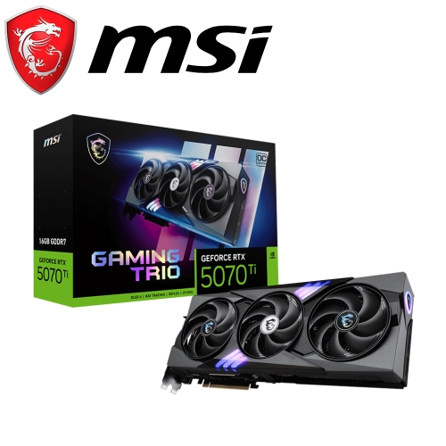 (搭整機)微星 RTX5070Ti 16G GAMING TRIO OC(2580MHz1H3DP/33.8cm/三風扇)
