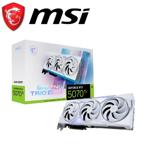 (搭整機)微星 RTX5070 Ti 16G GAMING TRIO OC WHITE(2580MHz1H3DP/33.8cm/三風扇)