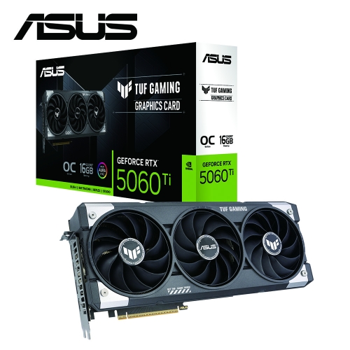 (限搭機)華碩 TUF-RTX5060TI-O16G-GAMING(2692Mhz/16G DDR7/1H3DP/30.2cm/三風扇)