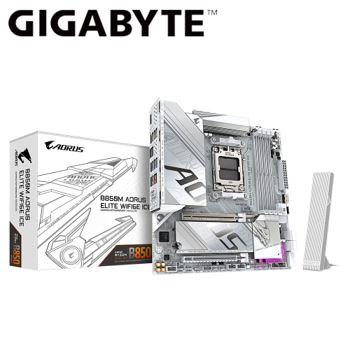 搭9800X3D主機!!!技嘉 B850M A ELT WF6E ICE B850M AORUS ELITE WIFI6E ICE 冰魄白(M-ATX/Realtek 2.5G/Wi-Fi 6E/註五年)